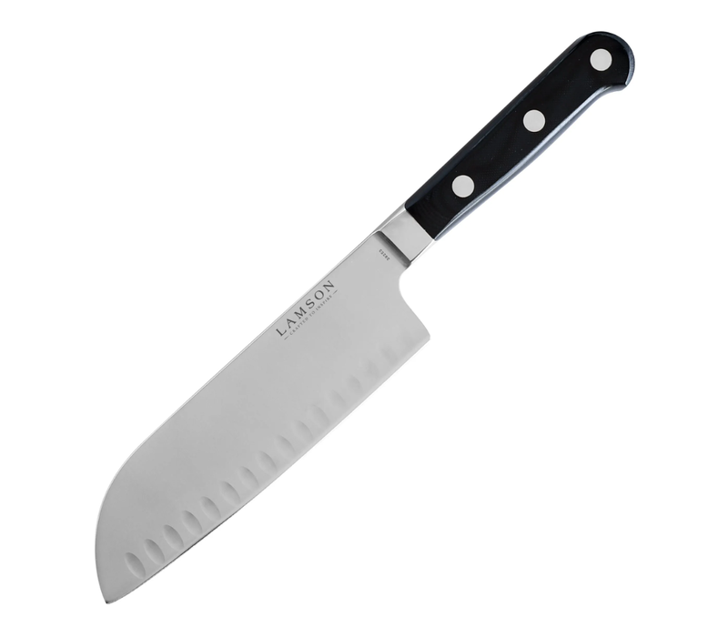 Lamson, Midnight Series 7″ Premier Forged Santoku Kullenschliff (Granton) Edge