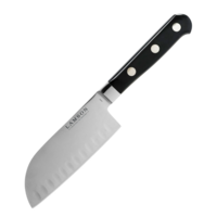 Lamson, Midnight Series 5″ Premier Forged Santoku Kullenschliff (Granton) Edge