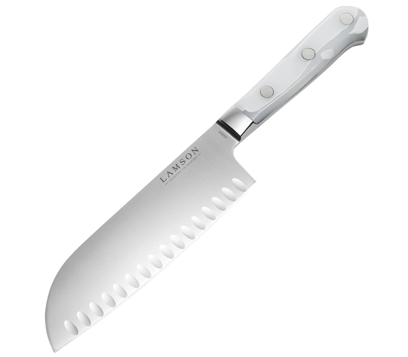 Lamson, Ice Series 7″ Premier Forged Santoku Kullenschliff (Granton) Edge
