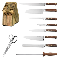 Lamson, Walnut Series Premier Forged 10 Pc Set, Natural Walnut Block