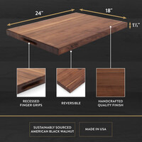 John Boos Walnut Edge Grain Reversible Cutting Board 24"x18"x1-1/2"