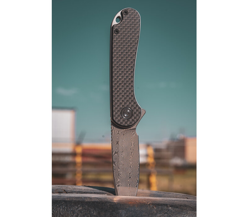 Civivi Elementum Carbon Fiber & G10 Handle, Damascus