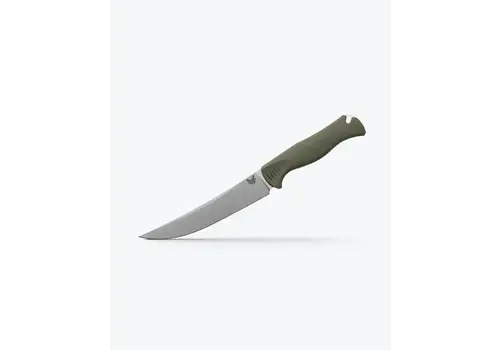 Benchmade Benchmade, 6" Meatcrafter, boning knife with Dark Olive Santoprene handle and a trailing point CPM 154 powder steel blade