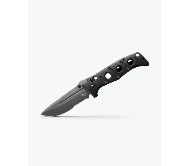 (DISCONTINUED) Benchmade, Adamas Black G10, Serrated Drop Point, CPM Cruwear