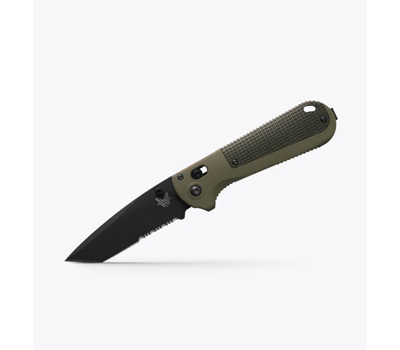 (DISCONTINUED) Benchmade Redoubt, Ranger Green Forest Grivory, Serrated Tanto, CPM D2