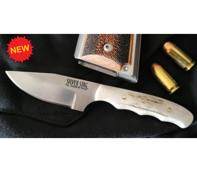 Silver Stag, Guide Caper Antler Handle, D2 Steel
