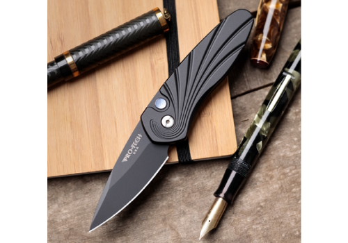 Pro-Tech Knives, LLC Pro-Tech Sprint 3D Wave Design, Black Handle