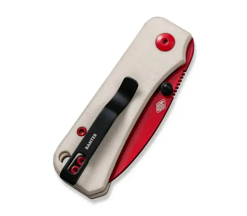 Civivi Baby Banter White G10, Red Coated Nitro V Steel