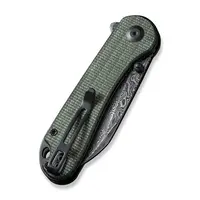 Civivi Elementum Green Canvas Micarta, Damascus Steel
