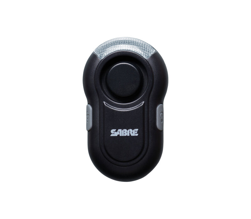 Sabre, Personal Alarm with Clip & LED Light, Black