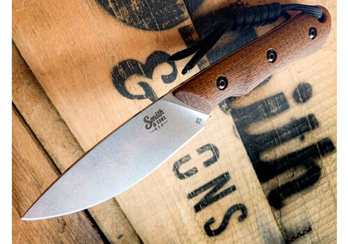 White River Knife & Tool White River, Smith & Son Brave Fixed Blade, Natural Burlap Micarta, Magnacut