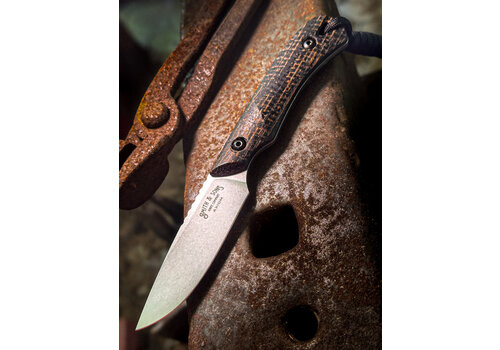 White River Knife & Tool White River, Smith & Sons, Axiom Fixed Blade, Natural Burlap Micarta, Magnacut