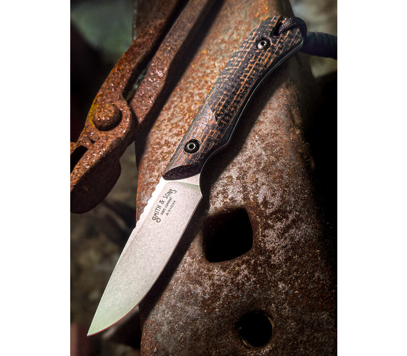 White River, Smith & Sons, Axiom Fixed Blade, Natural Burlap Micarta, Magnacut