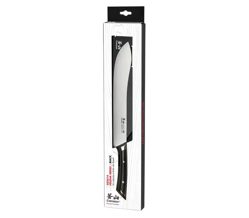 Cangshan, Helena 10" Butcher Knife with Sheath, Black Handle