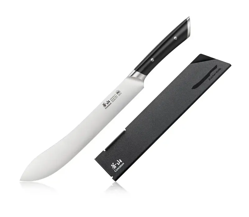 Cangshan, Helena 10" Butcher Knife with Sheath, Black Handle