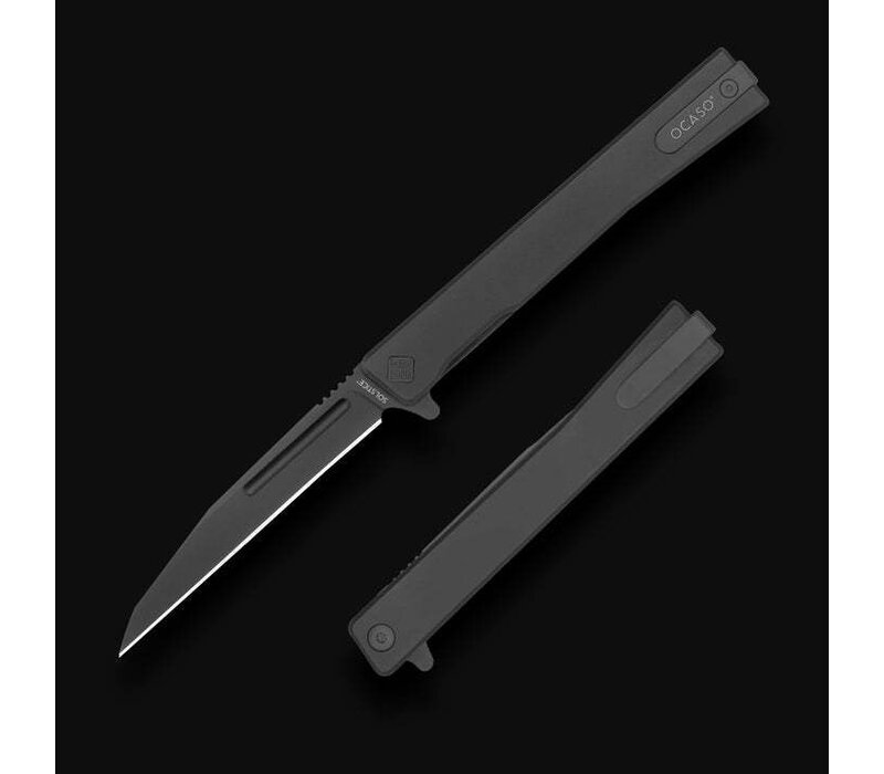 Ocaso Solstice, Black Titanium Handle, Black Coated Wharncliffe CPM-S35VN Steel