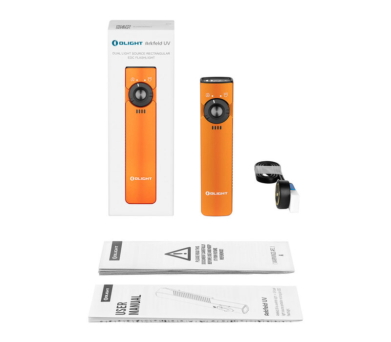 Olight, Arkfeld UV, White Light & UV  Flashlight, Orange