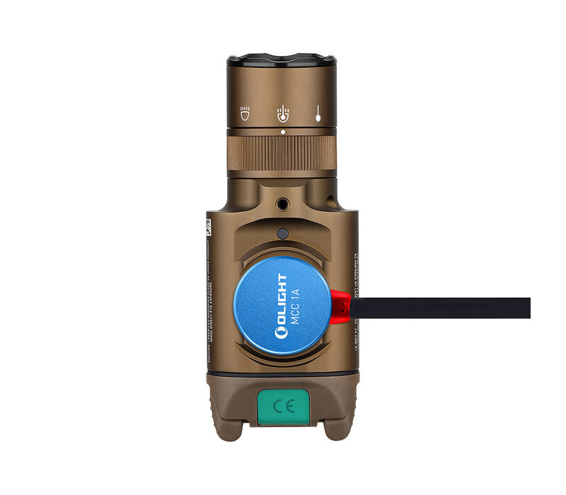 Olight, Baldr Pro R Rechargeable Tactical Light with Green Laser, Tan