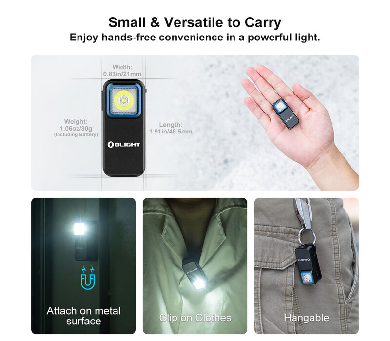 Olight, Oclip Clip White & Red Light, Black