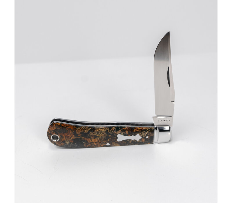 G Jennings Custom Knives Back Pocket Folder, Rag Micarta and CPM 154