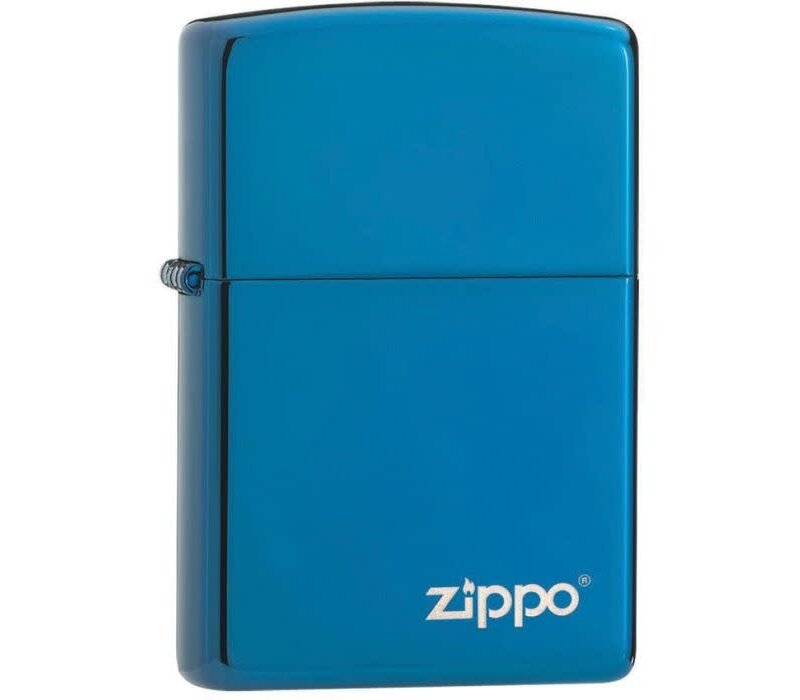 Zippo Lighter - High Polish Blue Logo