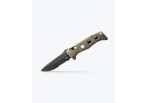 Benchmade (DISCONTINUED) Benchmade Auto Adamas Serrated, Tan G10, CPM CruWear