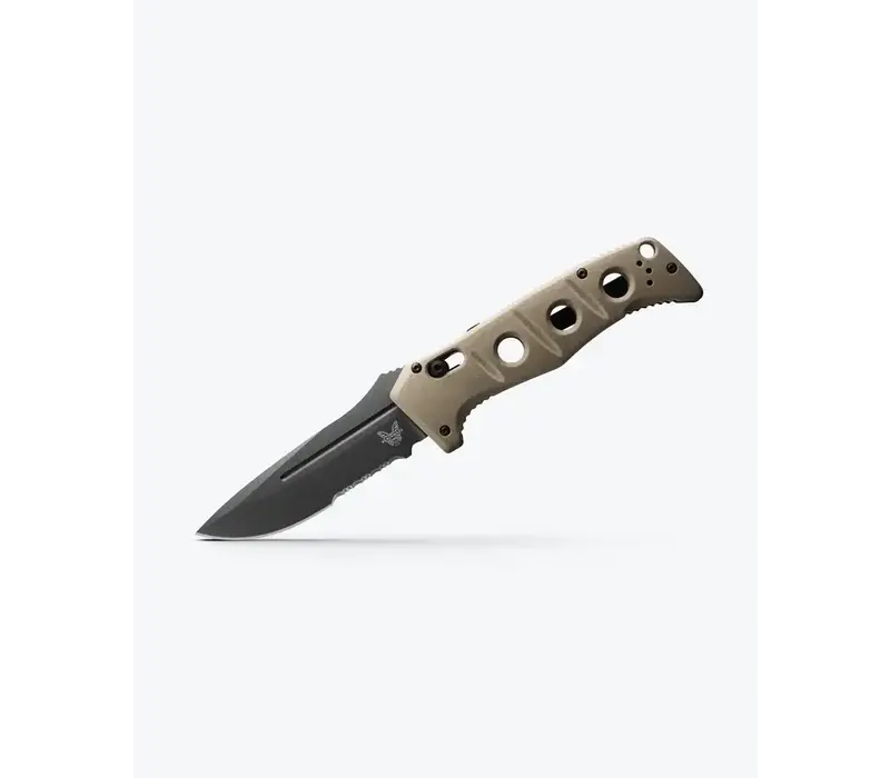 (DISCONTINUED) Benchmade Auto Adamas Serrated, Tan G10, CPM CruWear