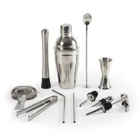 Picnic Time, Lazy Susan Bar Tool Set (Bamboo & Stainless Steel)