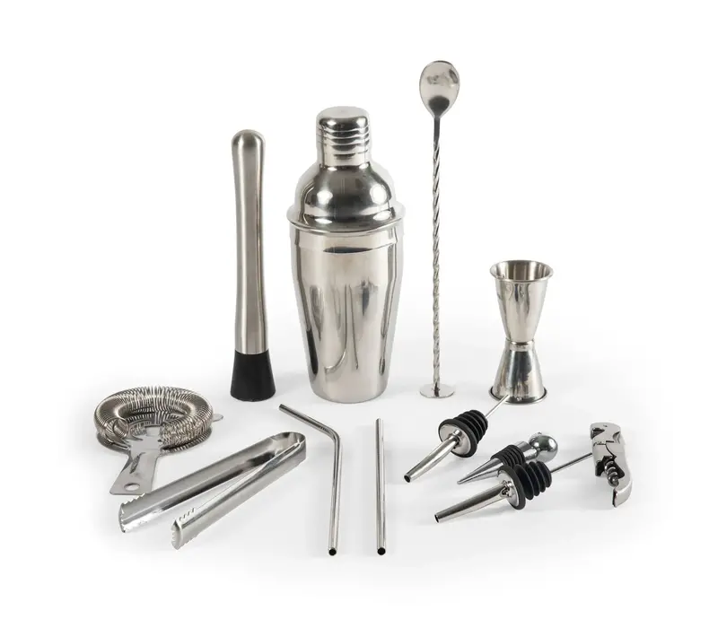 Picnic Time, Lazy Susan Bar Tool Set (Bamboo & Stainless Steel)