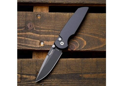 Pro-Tech Knives, LLC Pro-Tech, TR-3 Integrity Manual, Solid Black Handle, DLC Black S35VN