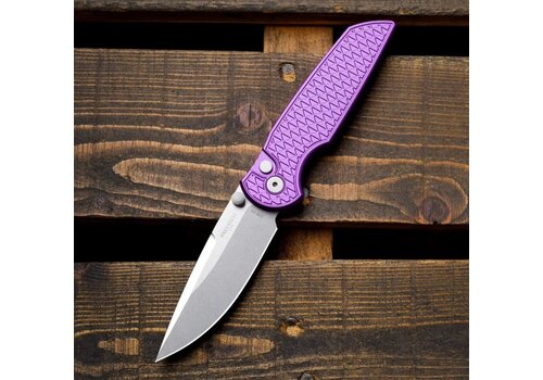 Pro-Tech Knives, LLC Pro-Tech, TR-3 Integrity Manual Relic Textured Purple Handle, S35VN