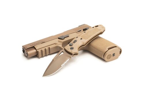 Sig Sig K320A Auto, Partially Serrated CPM S30V, Coyote Tan Handle