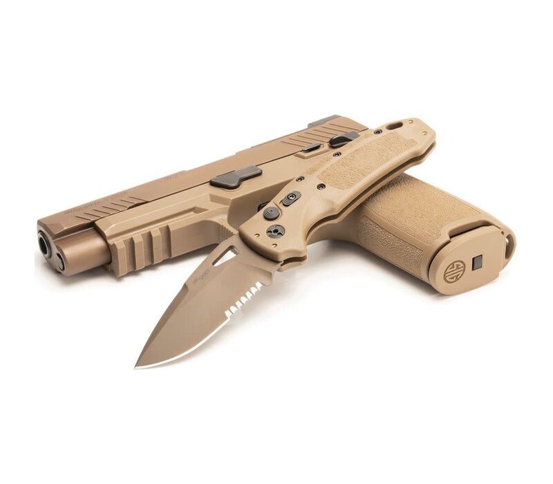 Sig K320A Auto, Partially Serrated CPM S30V, Coyote Tan Handle