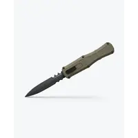 (DISCONTINUED) Benchmade Serrated Claymore OTF, Green Grivory, CPM D2