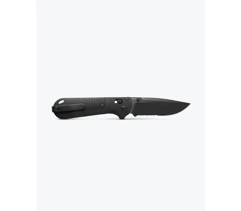Benchmade Redoubt Drop Point Serrated, CPM D2, Black Grivory