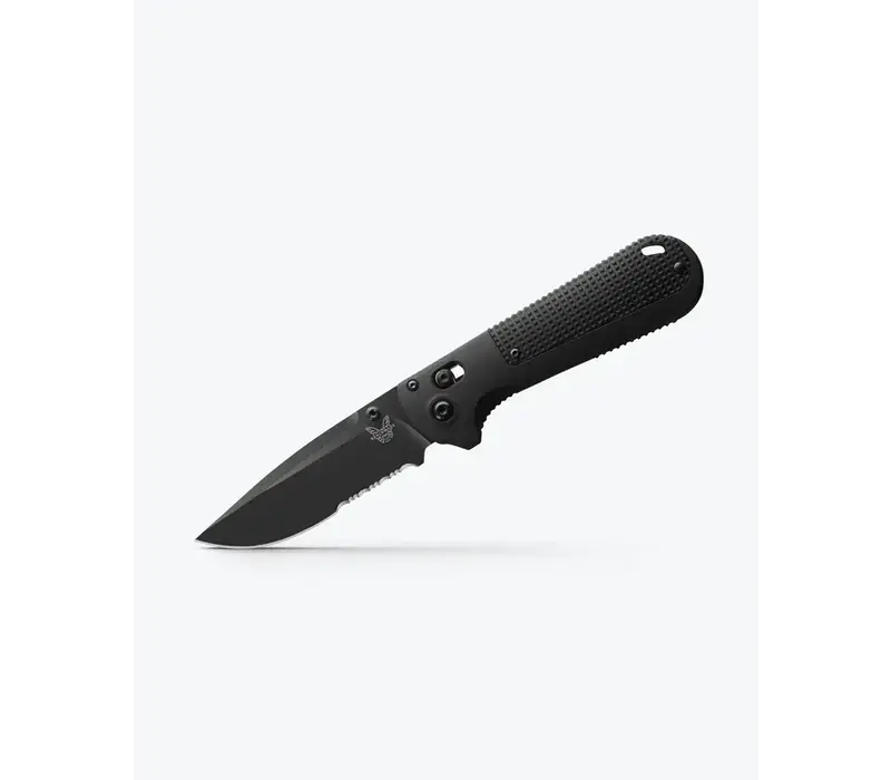 Benchmade Redoubt Drop Point Serrated, CPM D2, Black Grivory
