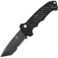 Gerber Auto 06 Button Lock Tanto, Serrated CPM S30V, Black G10