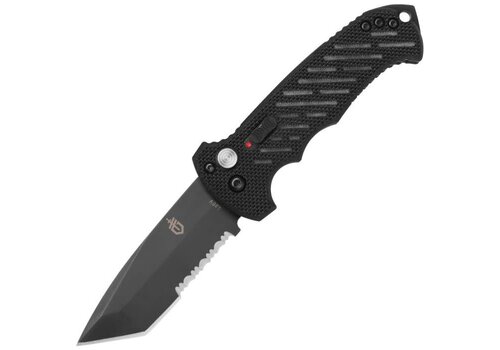 Gerber Gerber Auto 06 Button Lock Tanto, Serrated CPM S30V, Black G10