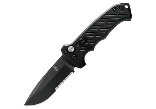 Gerber Gerber Auto 06 Button Lock Black, Serrated CPM S30V, Aluminum Handle Gerber Gerber Auto 06 Button Lock Black, Serrated CPM S30V, Aluminum Handle
