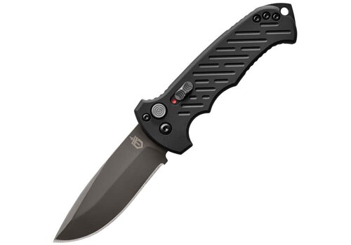 Gerber Gerber Auto 06 Button Lock Drop Point, Black Aluminum, CPM S30V