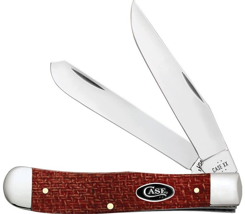 Case Cutlery, Trapper Red Burlap, Carbon Steel