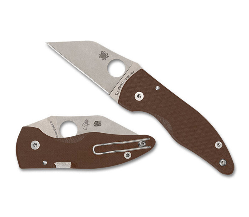 Spyderco MicroJimbo Brown G-10, CPM 15V Steel SPRINT RUN