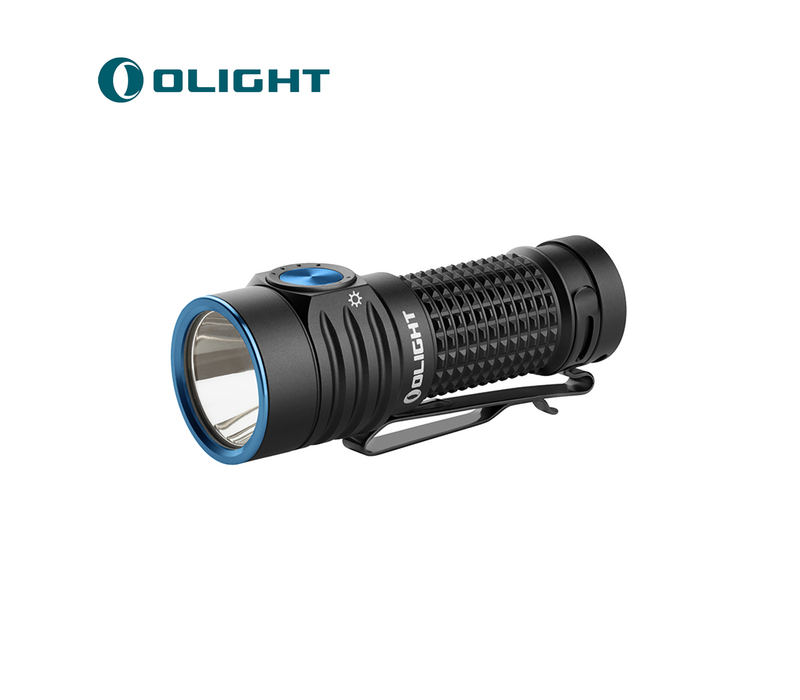 Olight Baton Turbo Compact EDC Flashlight with Long-Range Beam, Black