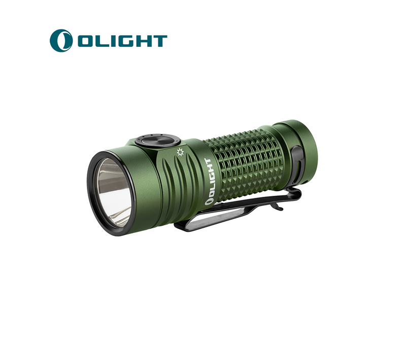 Olight Baton Turbo Compact EDC Flashlight with Long-Range Beam, OD Green