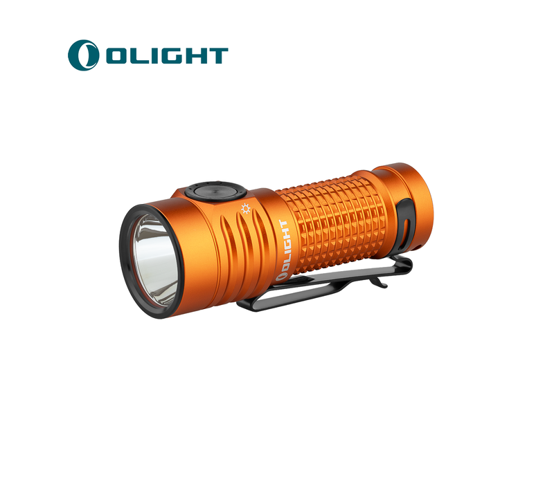 Olight Baton Turbo Compact EDC Flashlight with Long-Range Beam, Orange