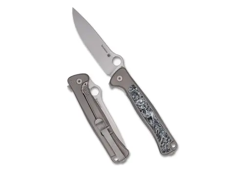 Spyderco Knives Spyderco Slym Titanium Handle with Fat Carbon Inlay, M390 Steel