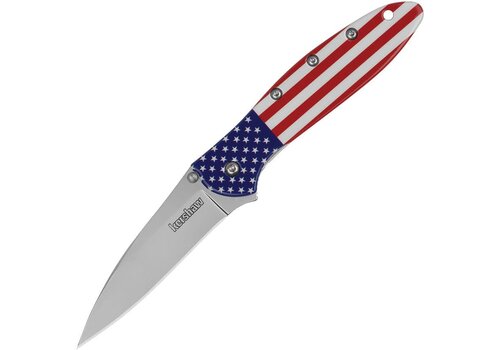Kershaw Kershaw, Leek, USA Flag Aluminum Handle, 14C28N Steel