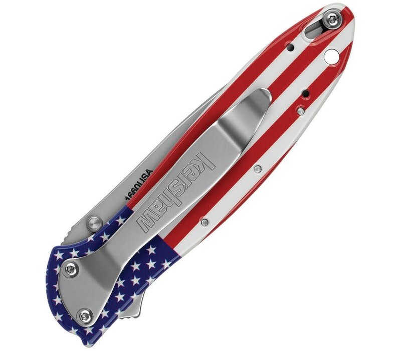 Kershaw, Leek, USA Flag Aluminum Handle, 14C28N Steel