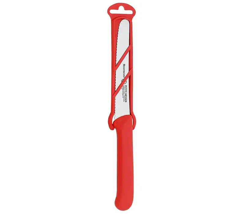 Messermeister, Petite Messer 4.5" Tomato Knife with Sheath, Red