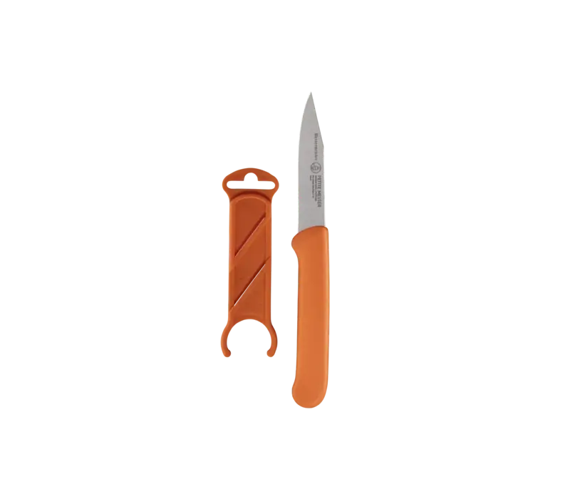 Messermeister, Petite Messer 3" Clip Point Paring Knife, Sheath, Orange
